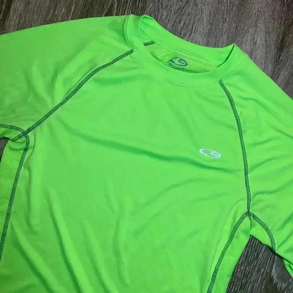 Mens C9 Neon Green Long Sleeve Athletic Shirt - S - Picture 2 of 4